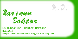 mariann doktor business card